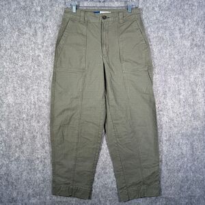 Old Navy Barrel Leg High Rise Pants Womens Size 8 Tall Green